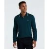 Original Penguin Sticker Pete Tipped Long Sleeve Polo Shirt In Reflecting Pond(Sticker Pete Tipped Long Sleeve Polo Shirt Blue Opkf2522gp 470)