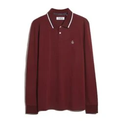 Original Penguin Sticker Pete Tipped Long Sleeve Polo Shirt In Cabernet(Sticker Pete Tipped Long Sleeve Polo Shirt Red Opkf2522gp 605) 11 Original Penguin Sticker Pete Tipped Long Sleeve Polo Shirt In Cabernet(Sticker Pete Tipped Long Sleeve Polo Shirt Red Opkf2522gp 605) -Original Penguin Shop OPKF2522 605 alt4