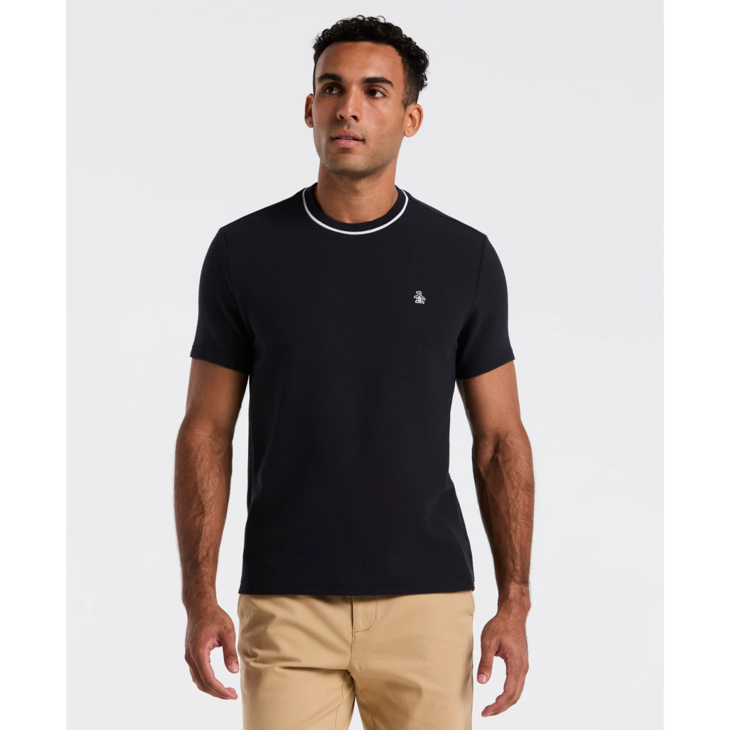 Original Penguin Textured Ringer T-Shirt In Dark Sapphire(Textured Ringer T Shirt Blue Opkf2523gp 413) 3 Original Penguin Textured Ringer T-Shirt In Dark Sapphire(Textured Ringer T Shirt Blue Opkf2523gp 413)