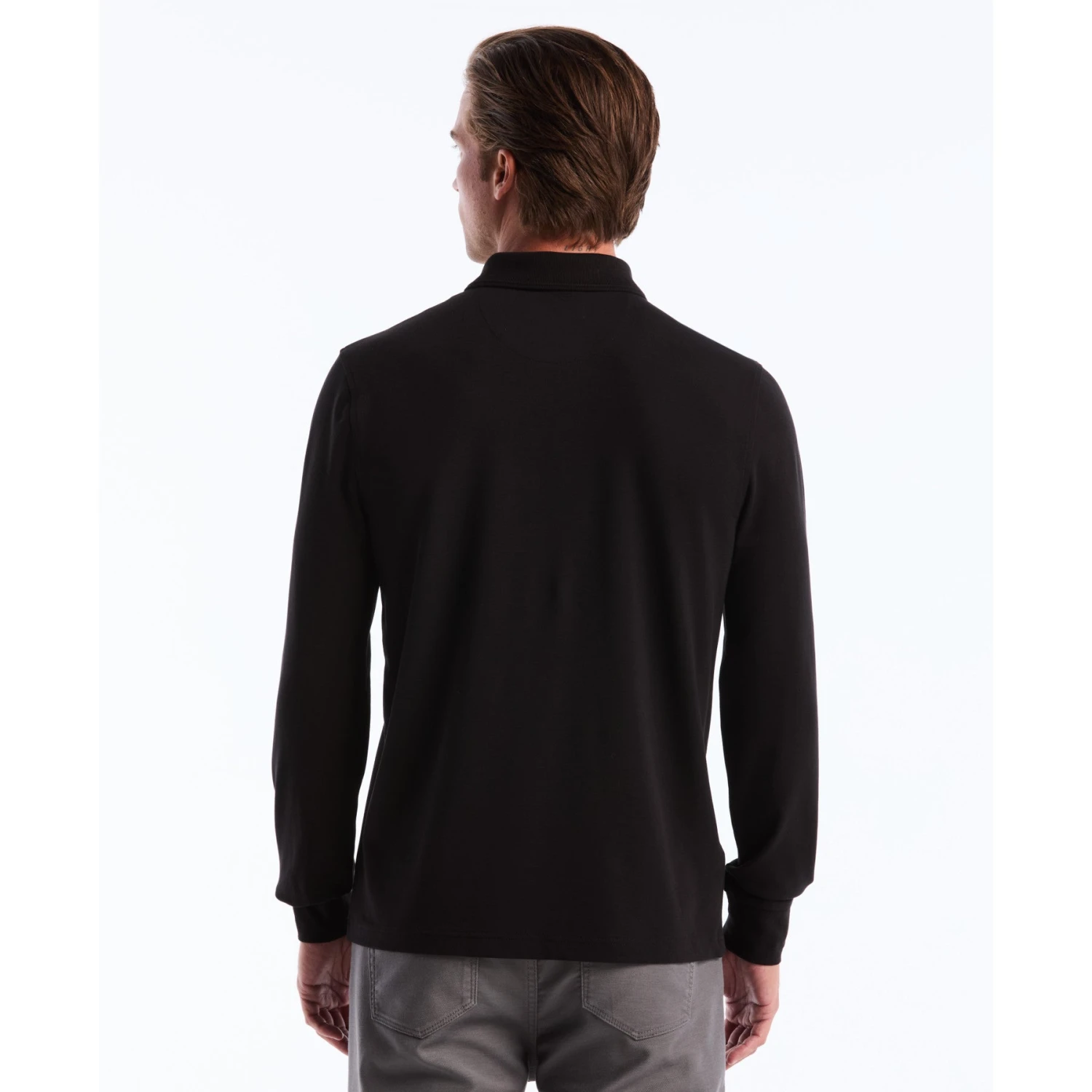Original Penguin Pique Long Sleeve Polo Shirt In True Black(Pique Long Sleeve Polo Shirt Black Opkf2526gp 010) 4 Original Penguin Pique Long Sleeve Polo Shirt In True Black(Pique Long Sleeve Polo Shirt Black Opkf2526gp 010) - Image 2