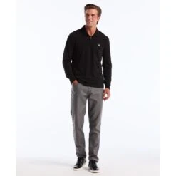 Original Penguin Pique Long Sleeve Polo Shirt In True Black(Pique Long Sleeve Polo Shirt Black Opkf2526gp 010) 10 Original Penguin Pique Long Sleeve Polo Shirt In True Black(Pique Long Sleeve Polo Shirt Black Opkf2526gp 010) -Original Penguin Shop OPKF2526 010 alt3