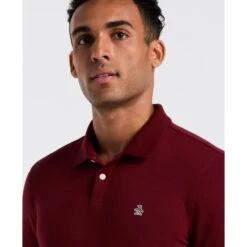 Original Penguin Pique Long Sleeve Polo Shirt In Cabernet(Pique Long Sleeve Polo Shirt Red Opkf2526gp 605) 9 Original Penguin Pique Long Sleeve Polo Shirt In Cabernet(Pique Long Sleeve Polo Shirt Red Opkf2526gp 605) -Original Penguin Shop OPKF2526 605 alt2