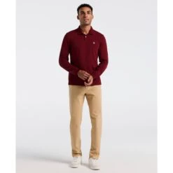 Original Penguin Pique Long Sleeve Polo Shirt In Cabernet(Pique Long Sleeve Polo Shirt Red Opkf2526gp 605) 10 Original Penguin Pique Long Sleeve Polo Shirt In Cabernet(Pique Long Sleeve Polo Shirt Red Opkf2526gp 605) -Original Penguin Shop OPKF2526 605 alt3