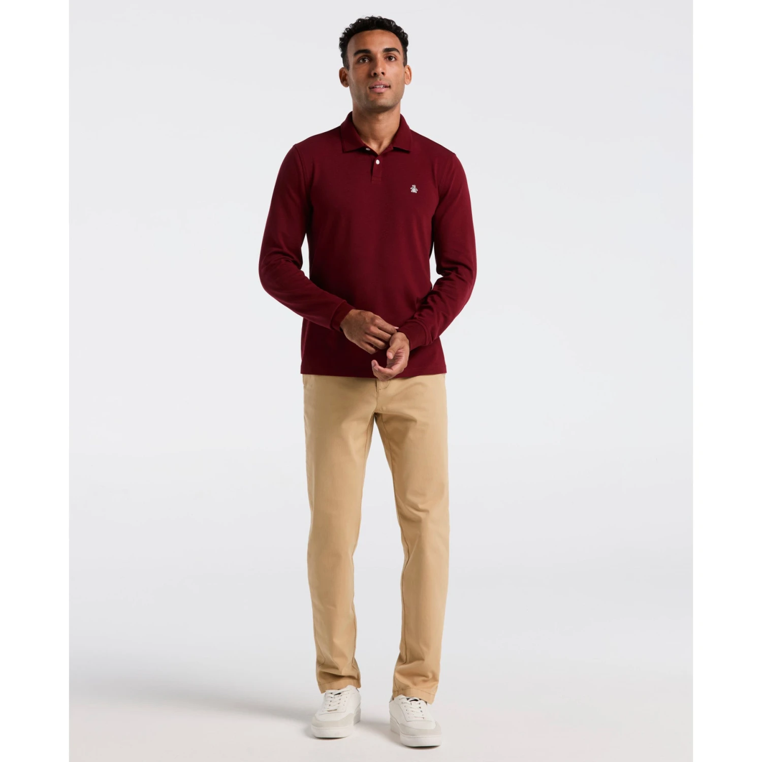 Original Penguin Pique Long Sleeve Polo Shirt In Cabernet(Pique Long Sleeve Polo Shirt Red Opkf2526gp 605) 6 Original Penguin Pique Long Sleeve Polo Shirt In Cabernet(Pique Long Sleeve Polo Shirt Red Opkf2526gp 605) - Image 4