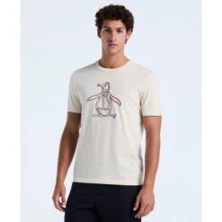 Original Penguin Outline Pete Graphic T-Shirt In Birch(Outline Pete Graphic T Shirt Beige Opkf2559gp 252)