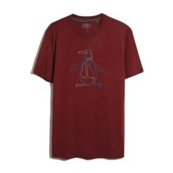 Original Penguin Outline Pete Graphic T-Shirt In Cabernet(Outline Pete Graphic T Shirt Red Opkf2559gp 605) -Original Penguin Shop OPKF2559 605 alt4