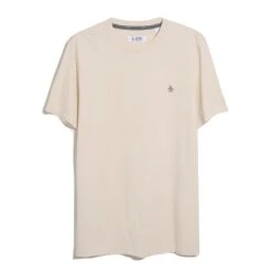 Original Penguin Pin Point Embroidered Logo T-Shirt In Birch(Pin Point Embroidered Logo T Shirt Beige Opkf5903gp 252) -Original Penguin Shop OPKF5903 252 alt5