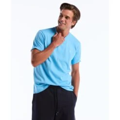 Original Penguin Pin Point Embroidered Logo T-Shirt In Bonnie Blue(Pin Point Embroidered Logo T Shirt Blue Opkf5903gp 456) -Original Penguin Shop OPKF5903 456 alt4