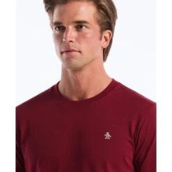 Original Penguin Pin Point Embroidered Logo T-Shirt In Cabernet(Pin Point Embroidered Logo T Shirt Red Opkf5903gp 605) 12 Original Penguin Pin Point Embroidered Logo T-Shirt In Cabernet(Pin Point Embroidered Logo T Shirt Red Opkf5903gp 605) -Original Penguin Shop OPKF5903 605 alt2