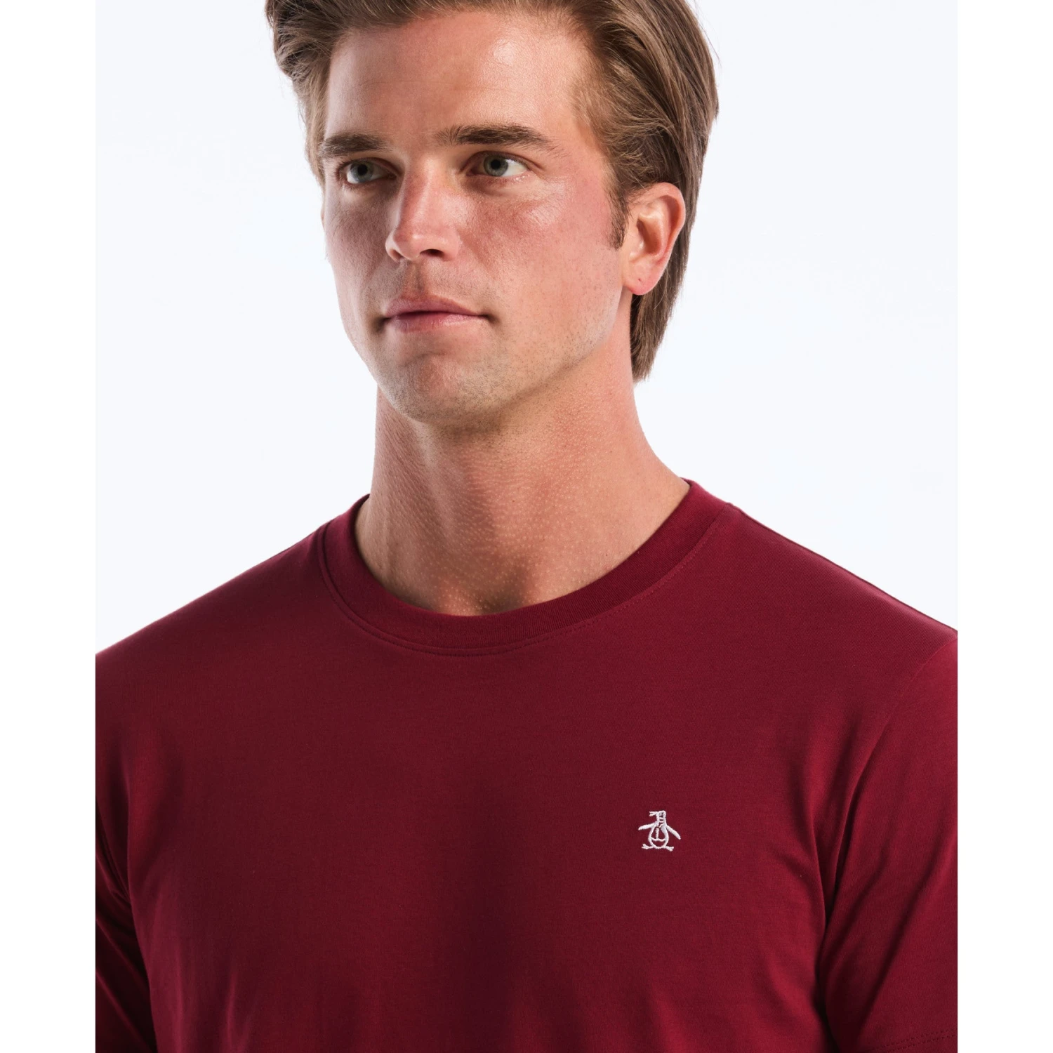 Original Penguin Pin Point Embroidered Logo T-Shirt In Cabernet(Pin Point Embroidered Logo T Shirt Red Opkf5903gp 605) 6 Original Penguin Pin Point Embroidered Logo T-Shirt In Cabernet(Pin Point Embroidered Logo T Shirt Red Opkf5903gp 605) - Image 4