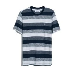 Original Penguin Pique Jaquard Stripe T-Shirt In Dark Sapphire(Pique Jaquard Stripe T Shirt Blue Opkm2501gp 413) -Original Penguin Shop OPKM2501 413 4