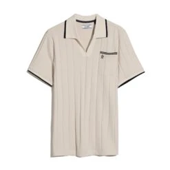 Original Penguin Icons Open Collar Polo Shirt In Birch(Icons Open Collar Polo Shirt Beige Opkm2536gp 252) -Original Penguin Shop OPKM2536 252