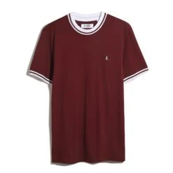 Original Penguin Icons Pique T-Shirt In Cabernet(Icons Pique T Shirt Red Opkm3503gp 605) -Original Penguin Shop OPKM3503 605 alt4