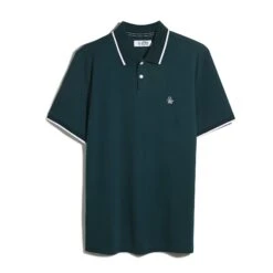 Original Penguin Pique Sticker Pete Tipped Polo Shirt In Reflecting Pond(Pique Sticker Pete Tipped Polo Shirt Blue Opksb720gp 470) -Original Penguin Shop OPKSB720 470 alt4