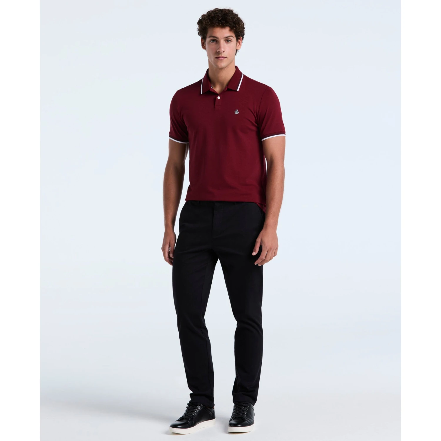 Original Penguin Pique Sticker Pete Tipped Polo Shirt In Cabernet(Pique Sticker Pete Tipped Polo Shirt Red Opksb720gp 605) 6 Original Penguin Pique Sticker Pete Tipped Polo Shirt In Cabernet(Pique Sticker Pete Tipped Polo Shirt Red Opksb720gp 605) - Image 4