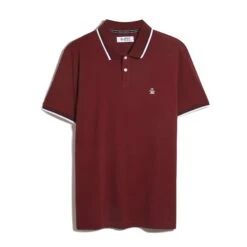 Original Penguin Pique Sticker Pete Tipped Polo Shirt In Cabernet(Pique Sticker Pete Tipped Polo Shirt Red Opksb720gp 605) 11 Original Penguin Pique Sticker Pete Tipped Polo Shirt In Cabernet(Pique Sticker Pete Tipped Polo Shirt Red Opksb720gp 605) -Original Penguin Shop OPKSB720 605 alt4