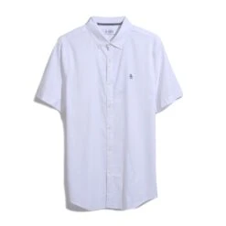 Original Penguin Oxford Stretch Short Sleeve Shirt In Bright White(Ecovero Oxford Stretch Shirt White Opwb0037gp 118) 7 Original Penguin Oxford Stretch Short Sleeve Shirt In Bright White(Ecovero Oxford Stretch Shirt White Opwb0037gp 118) -Original Penguin Shop OPWB0037 118