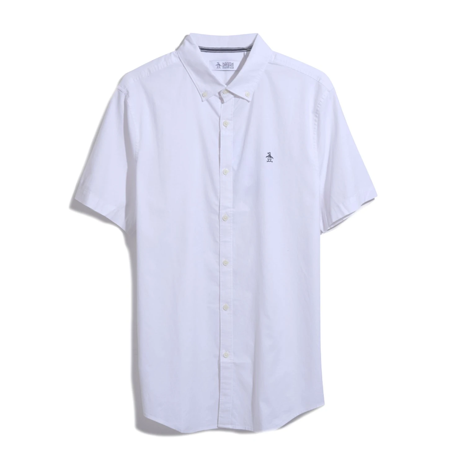Original Penguin Oxford Stretch Short Sleeve Shirt In Bright White(Ecovero Oxford Stretch Shirt White Opwb0037gp 118) 5 Original Penguin Oxford Stretch Short Sleeve Shirt In Bright White(Ecovero Oxford Stretch Shirt White Opwb0037gp 118) - Image 3
