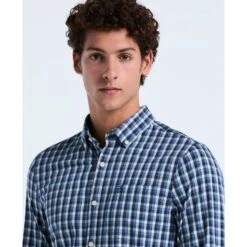 Original Penguin Twill Check Shirt In Copen Blue(Twill Check Shirt Blue Opwf2501gp 443) 9 Original Penguin Twill Check Shirt In Copen Blue(Twill Check Shirt Blue Opwf2501gp 443) -Original Penguin Shop OPWF2501 443 alt2
