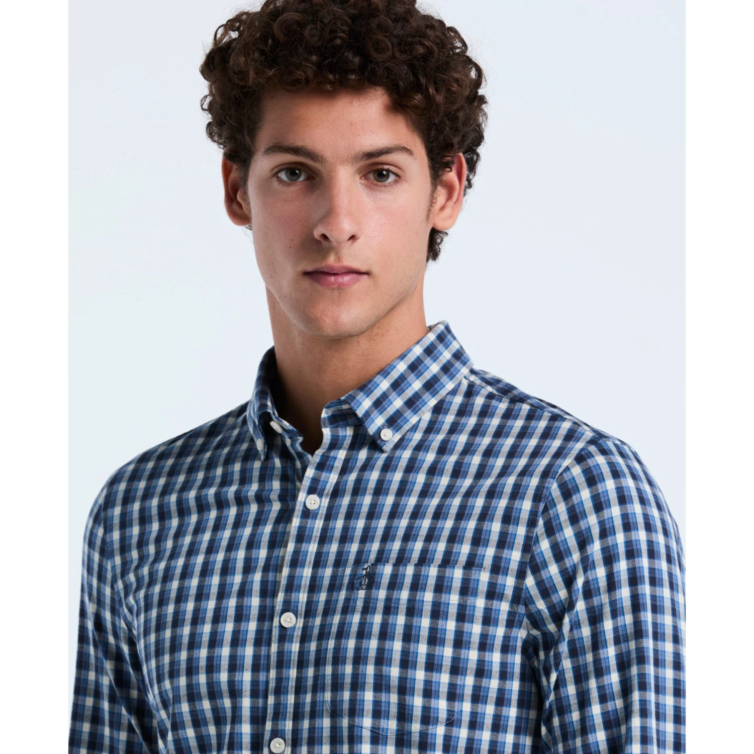 Original Penguin Twill Check Shirt In Copen Blue(Twill Check Shirt Blue Opwf2501gp 443) 5 Original Penguin Twill Check Shirt In Copen Blue(Twill Check Shirt Blue Opwf2501gp 443) - Image 3
