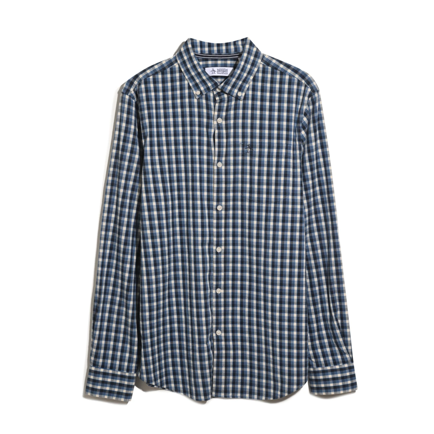 Original Penguin Twill Check Shirt In Copen Blue(Twill Check Shirt Blue Opwf2501gp 443) 7 Original Penguin Twill Check Shirt In Copen Blue(Twill Check Shirt Blue Opwf2501gp 443) - Image 5