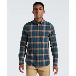 Original Penguin Dobby Plaid Shirt In Sargasso Sea(Dobby Plaid Shirt Blue Opwf2503gp 485)