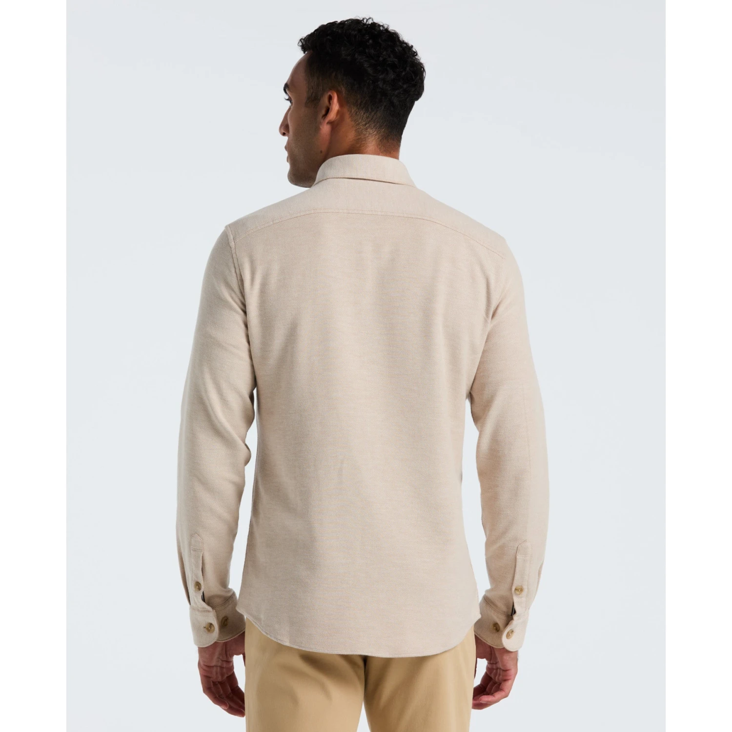 Original Penguin Double Weave Overshirt In Birch(Double Weave Overshirt Beige Opwf3118gp 252) 4 Original Penguin Double Weave Overshirt In Birch(Double Weave Overshirt Beige Opwf3118gp 252) - Image 2