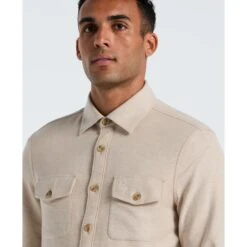 Original Penguin Double Weave Overshirt In Birch(Double Weave Overshirt Beige Opwf3118gp 252) 9 Original Penguin Double Weave Overshirt In Birch(Double Weave Overshirt Beige Opwf3118gp 252) -Original Penguin Shop OPWF3118 252 alt2