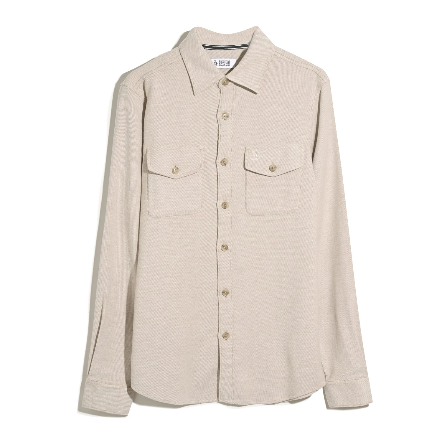 Original Penguin Double Weave Overshirt In Birch(Double Weave Overshirt Beige Opwf3118gp 252) 7 Original Penguin Double Weave Overshirt In Birch(Double Weave Overshirt Beige Opwf3118gp 252) - Image 5