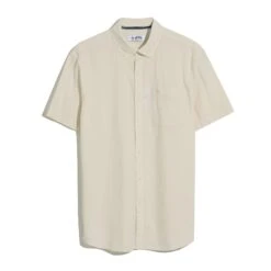Original Penguin Seersucker Short Sleeve Shirt In Birch(Seersucker Short Sleeve Shirt Beige Opwm2409gp 252) -Original Penguin Shop OPWM2409 252 4