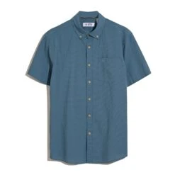 Original Penguin Seersucker Short Sleeve Shirt In Copen Blue(Seersucker Short Sleeve Shirt Blue Opwm2409gp 443) 11 Original Penguin Seersucker Short Sleeve Shirt In Copen Blue(Seersucker Short Sleeve Shirt Blue Opwm2409gp 443) -Original Penguin Shop OPWM2409 443 4