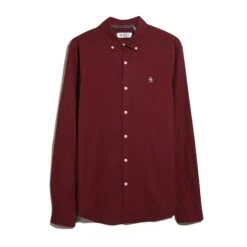 Original Penguin Oxford Shirt In Cabernet(Oxford Shirt Red Opwsb035gp 605) -Original Penguin Shop OPWSB035 605 alt4