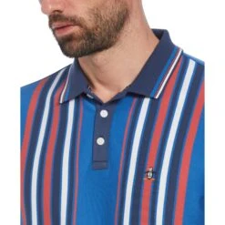 Original Penguin Organic Cotton Bowling Stripe Polo In Star Sapphire(Organic Cotton Bowling Stripe Polo Multi Colored Opkf2404gp 974) -Original Penguin Shop j55262r706xo5gq7ybrw