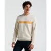 Original Penguin Fleece Chest Stripe Crew Neck Sweatshirt In Birch(Fleece Chest Stripe Crew Neck Sweater Beige Ocks2500gp 252)
