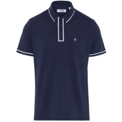 Original Penguin Technical Earl Short Sleeve Golf Polo Shirt In Black Iris(Technical Earl Golf Polo Blue Ogkse002gg 417) -Original Penguin Shop ogkse002 417 alt7 scaled 1