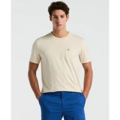 Original Penguin Supima Sticker Pete Pocket T-Shirt In Birch(Supima Sticker Pete Pocket T Shirt Beige Opkb2111gp 252)