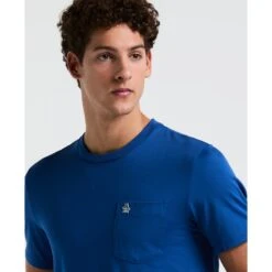 Original Penguin Supima Sticker Pete Pocket T-Shirt In Blue Quartz(Supima Sticker Pete Pocket T Shirt Blue Opkb2111gp 975) -Original Penguin Shop opkb2111 975 alt2