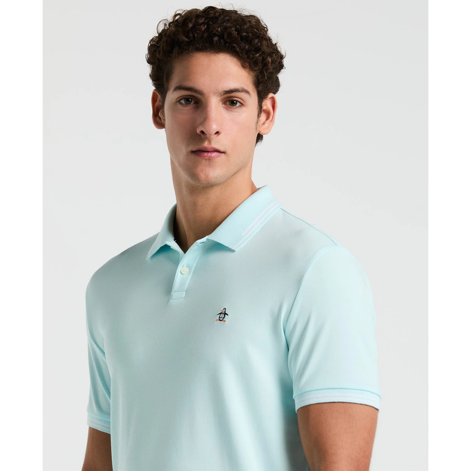 Original Penguin Icons Tipped Polo Shirt In Spa Retreat(Icons Tipped Polo Shirt Blue Opkf3808gp 477) 5 Original Penguin Icons Tipped Polo Shirt In Spa Retreat(Icons Tipped Polo Shirt Blue Opkf3808gp 477) - Image 3