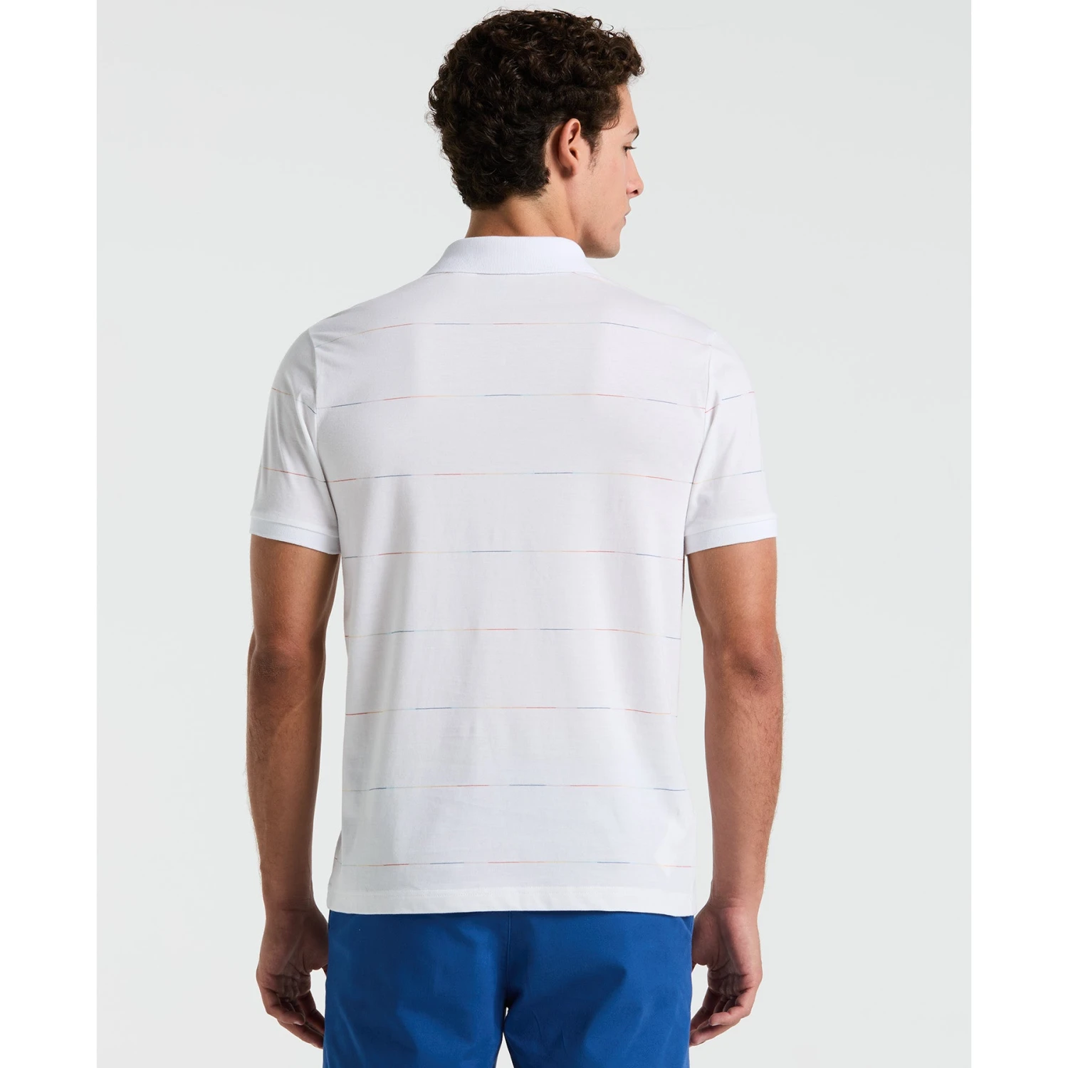 Original Penguin Pride Space Dye Striped Polo Shirt In Bright White(Pride Space Dye Striped Polo Shirt White Opkm2418gp 118) 4 Original Penguin Pride Space Dye Striped Polo Shirt In Bright White(Pride Space Dye Striped Polo Shirt White Opkm2418gp 118) - Image 2