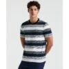 Original Penguin Pique Jaquard Stripe T-Shirt In Dark Sapphire(Pique Jaquard Stripe T Shirt Blue Opkm2501gp 413) -Original Penguin Shop opkm2501 413