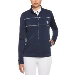 Original Penguin Women's Performance Track Style Tennis Jacket In Black Iris(Womens Performance Track Style Tennis Jacket Blue O1jsd002gg 417)