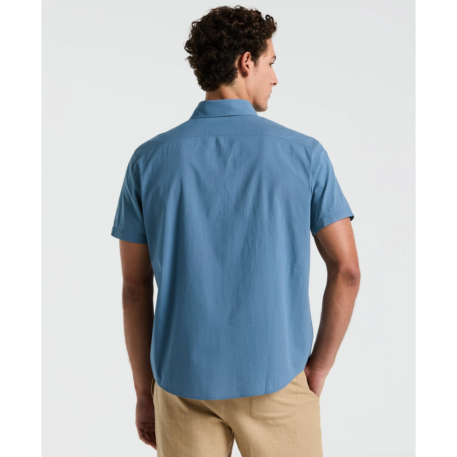 Original Penguin Seersucker Short Sleeve Shirt In Copen Blue(Seersucker Short Sleeve Shirt Blue Opwm2409gp 443) 4 Original Penguin Seersucker Short Sleeve Shirt In Copen Blue(Seersucker Short Sleeve Shirt Blue Opwm2409gp 443) - Image 2