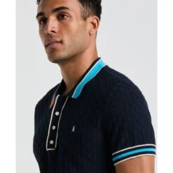 Original Penguin Pointelle Blocked Ribbed Sweater Polo Shirt In Dark Sapphire(Pointelle Blocked Ribbed Sweater Polo Shirt Blue Opgm2506gp 413) -Original Penguin Shop qkeo9psitbdxjnlg7sea