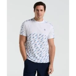 Original Penguin Performance Tennis Ball Block T-Shirt In Bright White(Performance Tennis Ball Block T Shirt White O1ksf000gg 118)