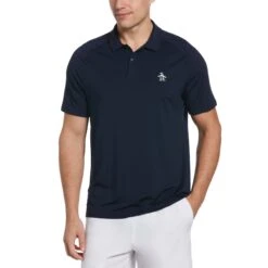Original Penguin Legacy Gussett Tennis Polo Shirt In Black Iris(Legacy Gussett Tennis Polo Blue Ogksc0g4gg 417)