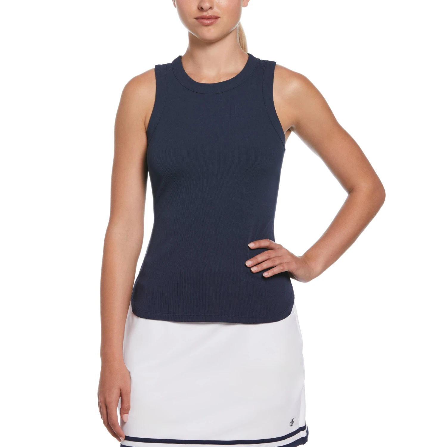 Original Penguin Women's Ribbed Tennis Tank Top In Black Iris(Ribbed Tennis Tank Top Blue O1kse016gg 417) 3 Original Penguin Women's Ribbed Tennis Tank Top In Black Iris(Ribbed Tennis Tank Top Blue O1kse016gg 417)